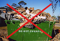 Overfilled Skip Bin Overfilled Skip Bin