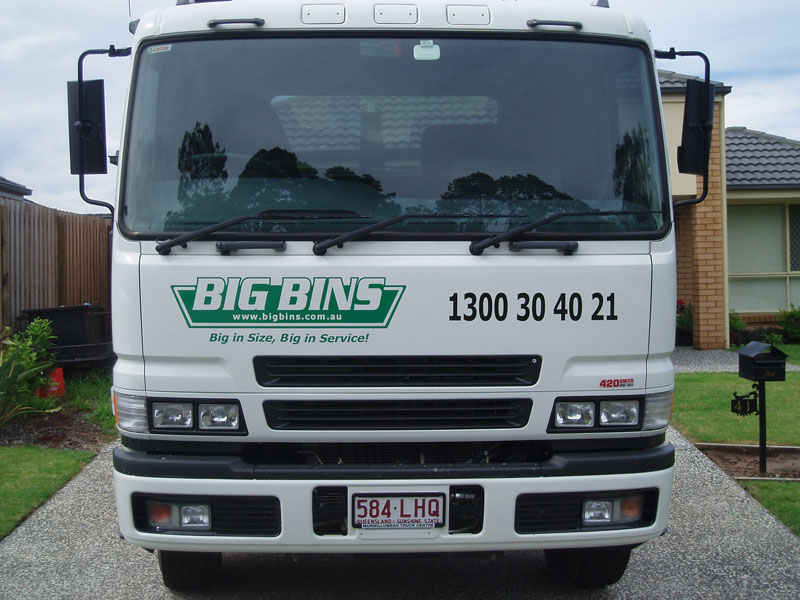 big bins truck front big bins truck front